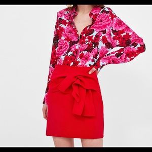 Zara red skirt